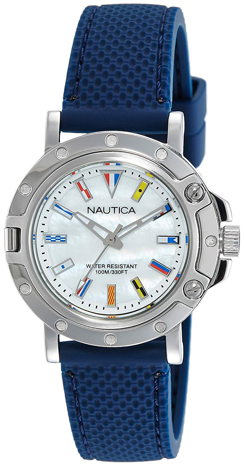 Nautica Damklocka NAD12551L Nst Vit/Gummi Ø36 mm