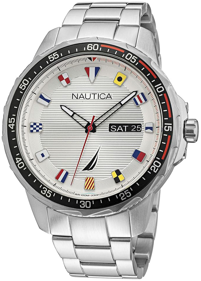 Nautica Herrklocka NAPCLF007 Coba Lake Silverfärgad/Stål Ø48 mm