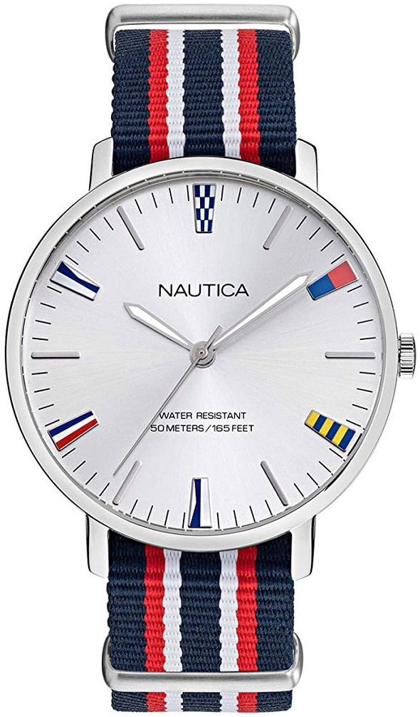 Nautica Herrklocka NAPCRF905 Silverfärgad/Textil Ø43 mm