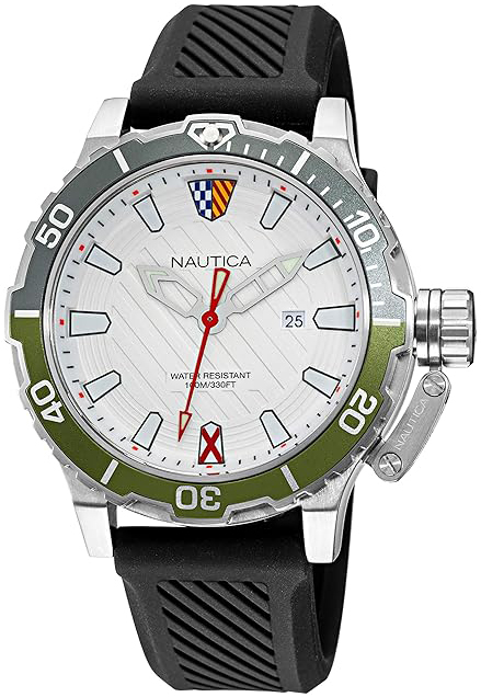 Nautica Herrklocka NAPGLS112 Glenrock Lagoon Silverfärgad/Gummi Ø46