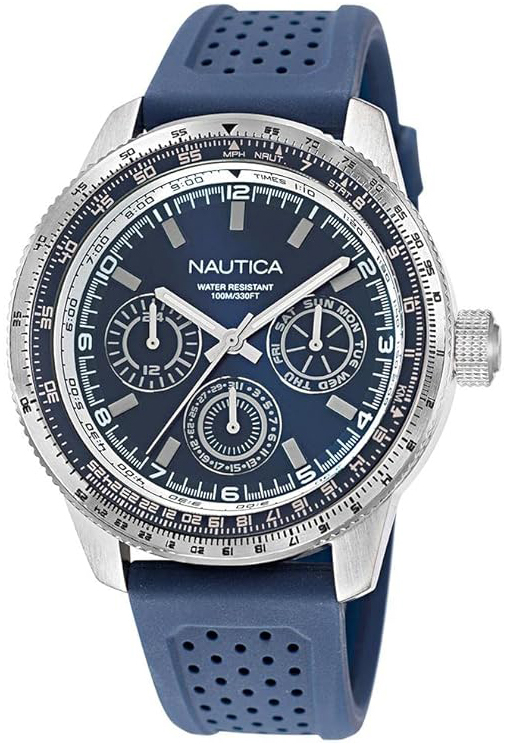 Nautica Herrklocka NAPP39S25 Pier 39 Blå/Gummi Ø46 mm
