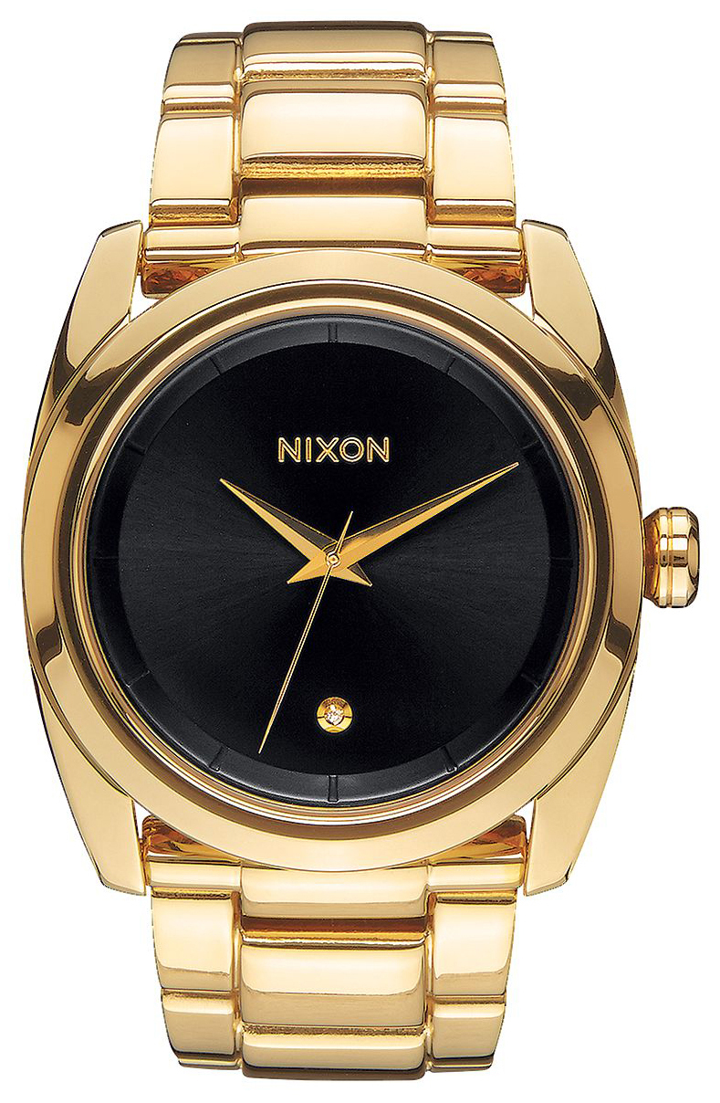 Nixon 99999 Damklocka A935510-00 Svart/Gulguldtonat stål Ø36 mm - Nixon