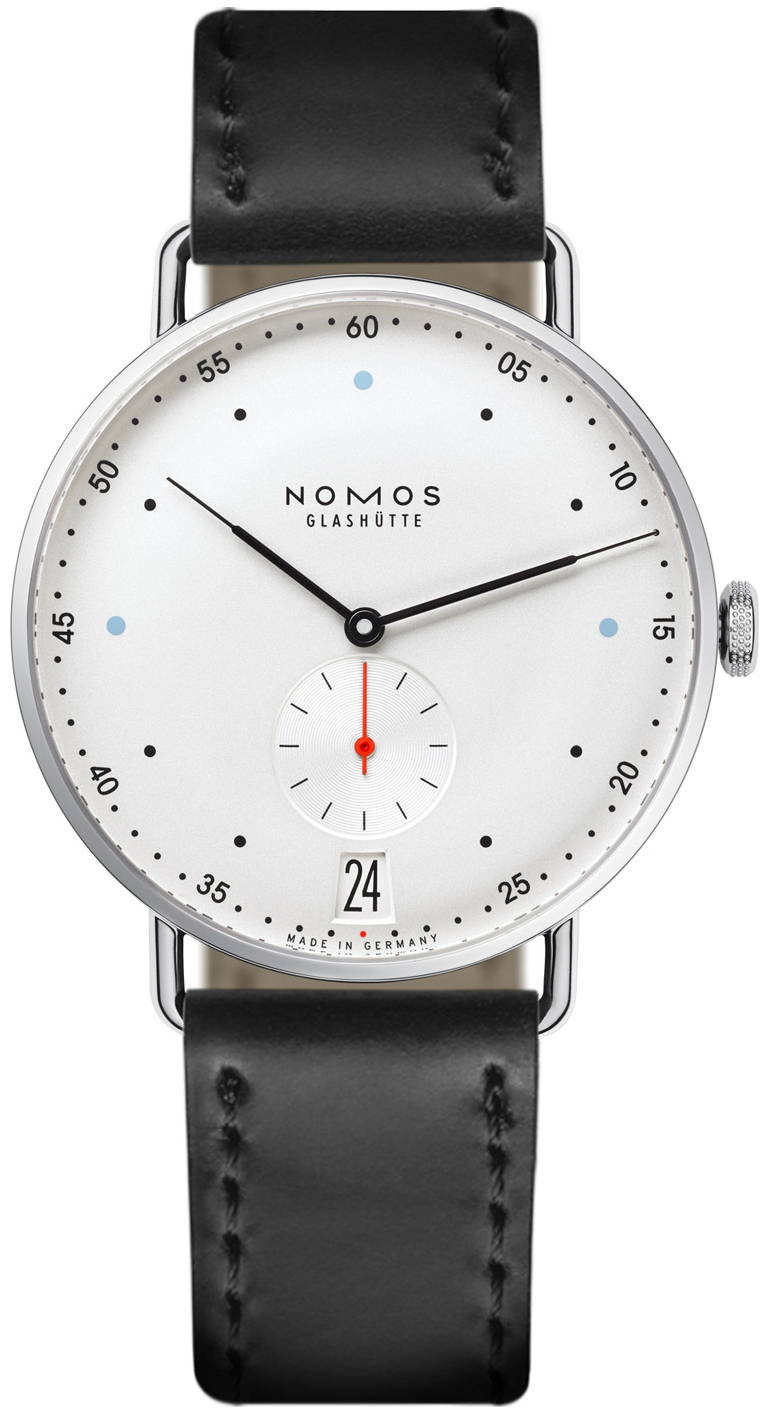 Nomos Glashütte Herrklocka N-1102 Metro Silverfärgad/Läder Ø38.5 - Nomos Glashütte