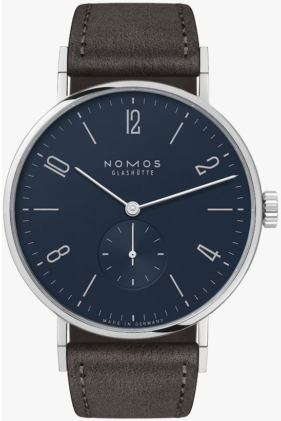 Nomos Glashütte Herrklocka N-166 Tangente Blå/Läder Ø37.5 mm - Nomos Glashütte
