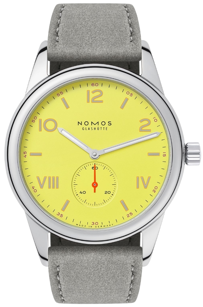 Nomos Glashütte Herrklocka N-721 Club Campus Gul/Läder Ø38.5 mm - Nomos Glashütte