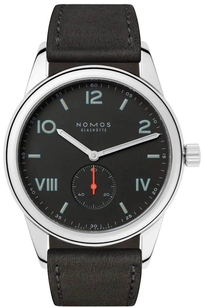 Nomos Glashütte Herrklocka N-738 Club Campus Svart/Läder Ø38.5 mm - Nomos Glashütte