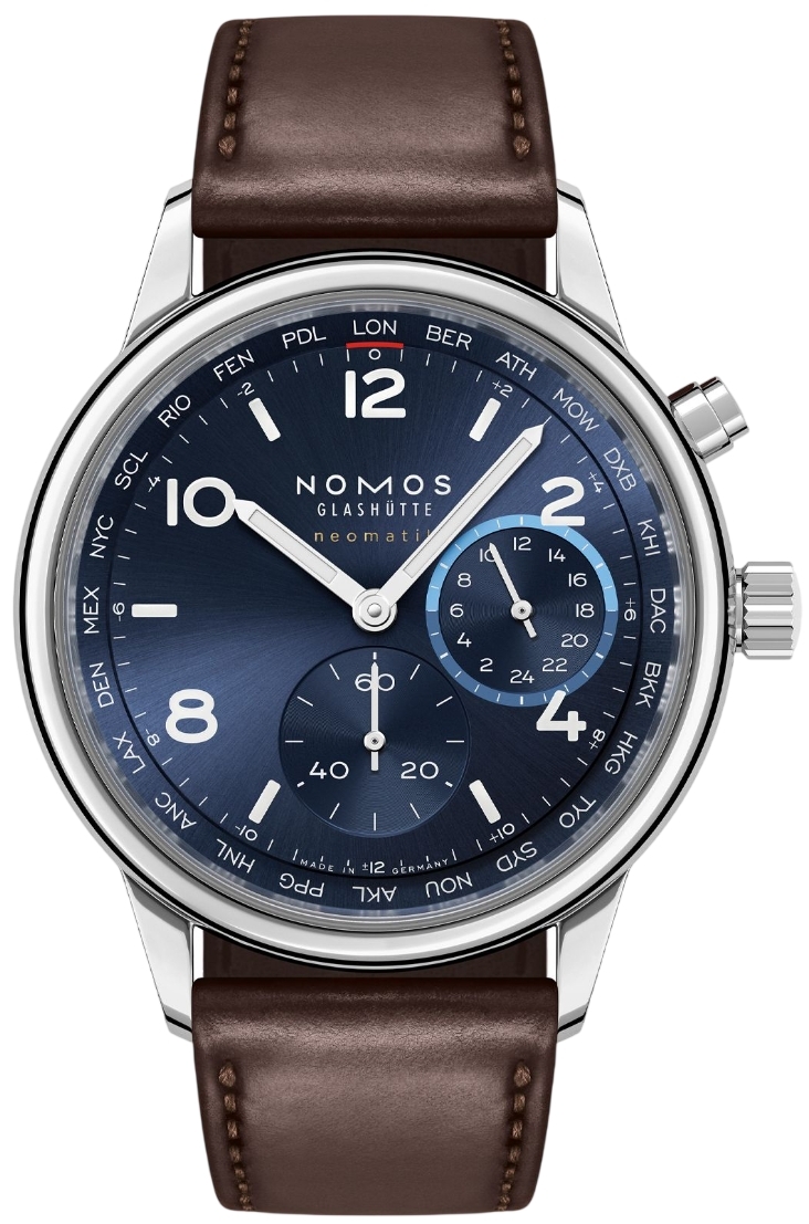 Nomos Glash&uuml;tte Herrklocka N-790-leather-brown Club Sport Neomatik