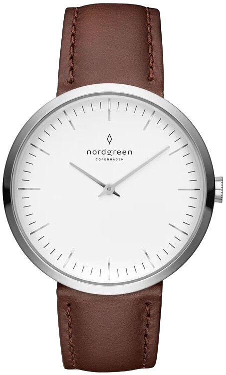Nordgreen Damklocka IN32SILEBRXX Infinity Vit/Läder Ø32 mm - Nordgreen