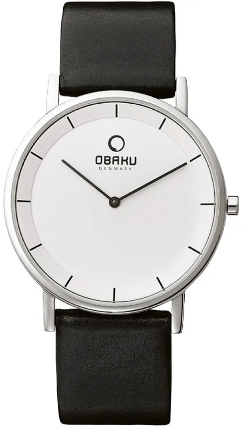 Obaku Herrklocka V143GXCIRB Banke Vit/Läder Ø39 mm - Obaku