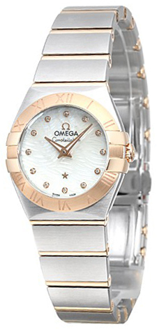 Omega Constellation Quartz 24mm Damklocka 123.20.24.60.55.007 Vit/18 karat