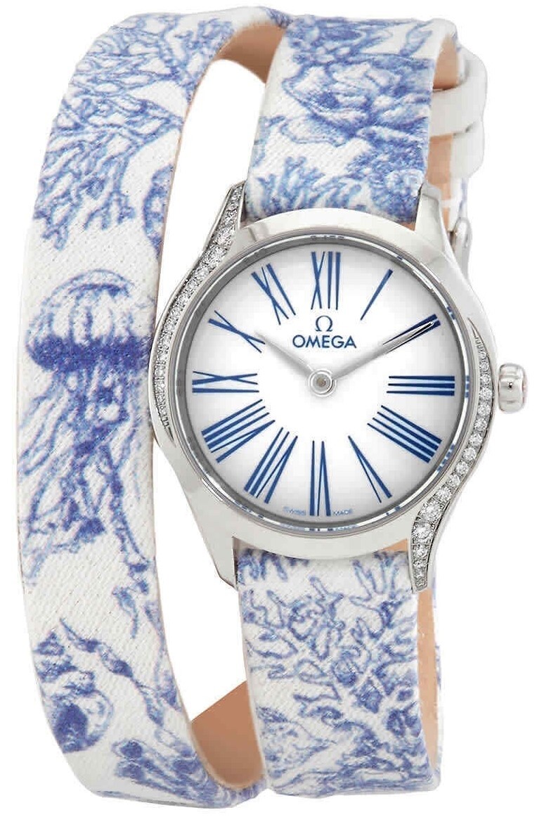 Omega Damklocka 428.17.26.60.04.001 De Ville Mini Tresor Vit/Läder - Omega