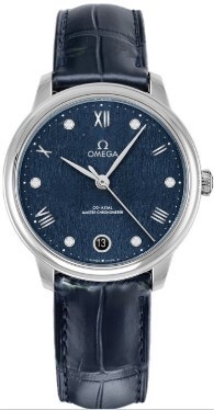 Omega Damklocka 434.13.34.20.53.002 De Ville Prestige Blå/Läder - Omega