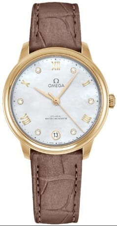 Omega Damklocka 434.53.34.20.55.002 De Ville Prestige Vit/Läder Ø34 - Omega