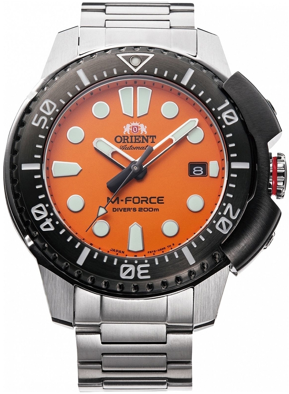 Orient Herrklocka RA-AC0L08Y00B M-Force Orange/Stål Ø45 mm - Orient
