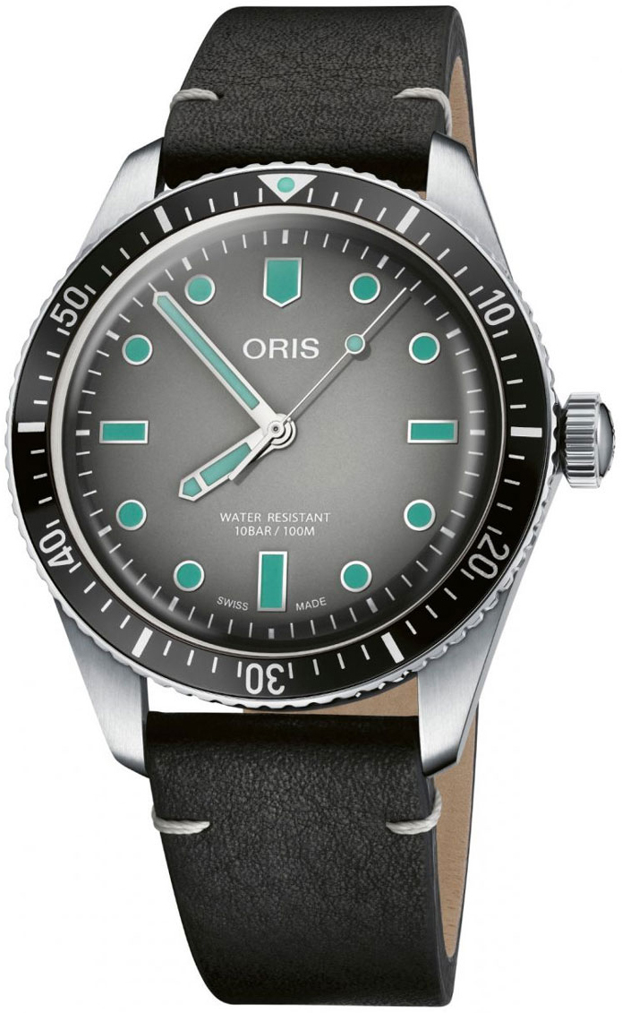 Oris Herrklocka 01 733 7707 4053-07 5 20 89 Diving Grå/Läder Ø40 mm - Oris