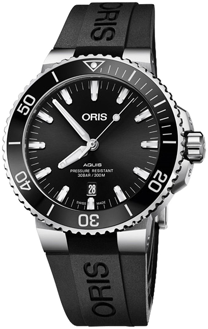 Oris Herrklocka 01 733 7730 4134-07 4 24 64EB Diving Svart/Gummi - Oris