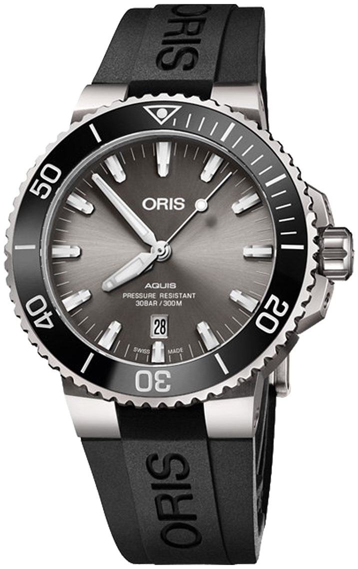 Oris Herrklocka 01 733 7730 7153-07 4 24 64TEB Diving Grå/Gummi - Oris