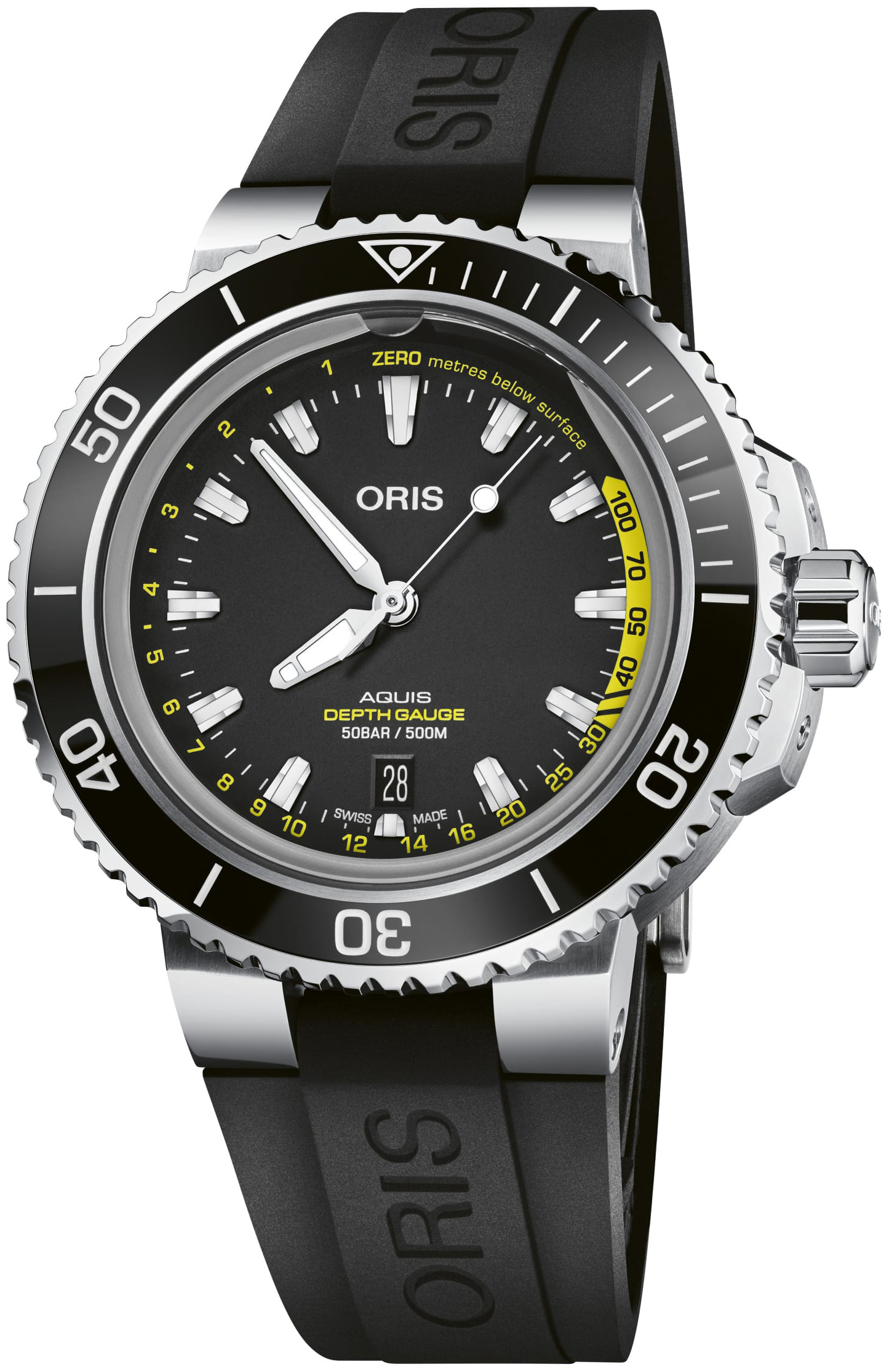 Oris Herrklocka 01 733 7755 4154-Set RS Diving Svart/Gummi Ø45.8 mm - Oris