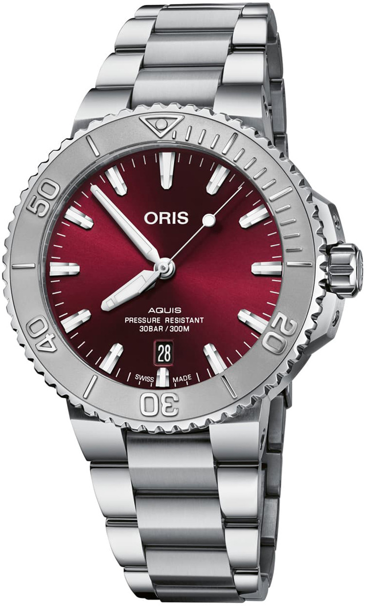 Oris Herrklocka 01 733 7766 4158-07 8 22 05PEB Aquis Röd/Stål - Oris