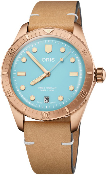 Oris 01 733 7771 3155-07 5 19 04BR Diving Blå/Läder Ø38 mm - Oris