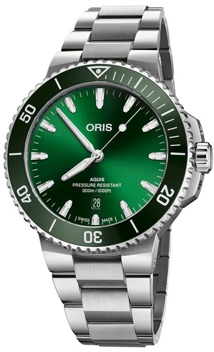 Oris Herrklocka 01 733 7789 4157-07 8 23 04PEB Aquis Grön/Stål - Oris
