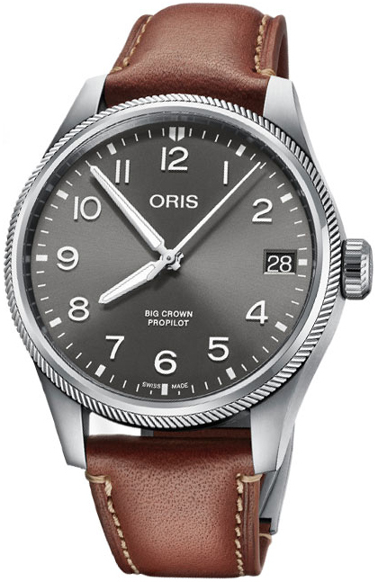 Oris Herrklocka 01 751 7761 4063-07 6 20 07LC Aviation Grå/Läder - Oris