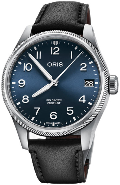 Oris Herrklocka 01 751 7761 4065-07 6 20 08LC Aviation Blå/Läder - Oris