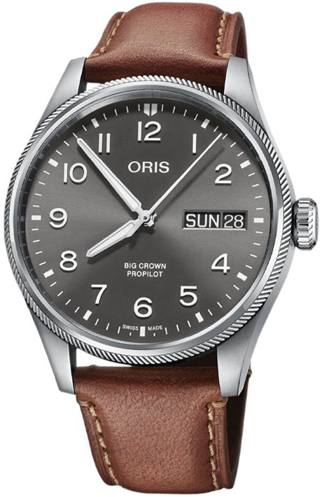 Oris Herrklocka 01 752 7760 4063-07 5 22 07LC Aviation Grå/Läder - Oris