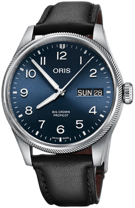 Oris Herrklocka 01 752 7760 4065-07 5 22 08LC Aviation Blå/Läder - Oris