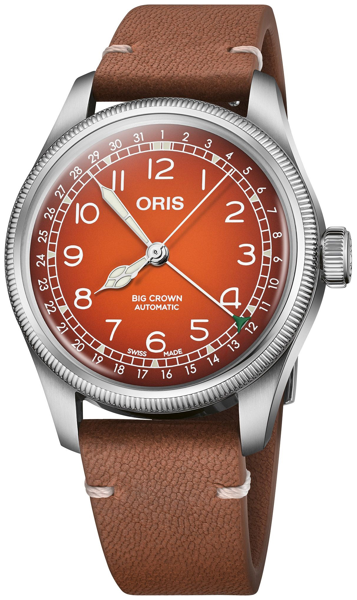 Oris Herrklocka 01 754 7785 4068-Set Big Crown Orange/L&auml;der &Oslash;40 mm