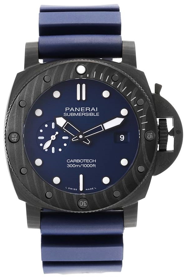 Panerai Herrklocka PAM01232 Submersible Blå/Gummi Ø44 mm - Panerai