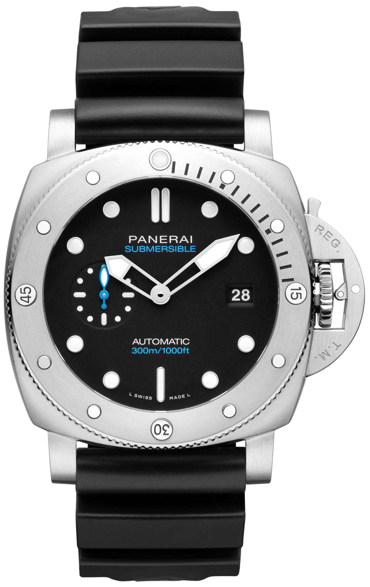 Panerai Herrklocka PAM01596 Submersible Svart/Gummi &Oslash;44 mm