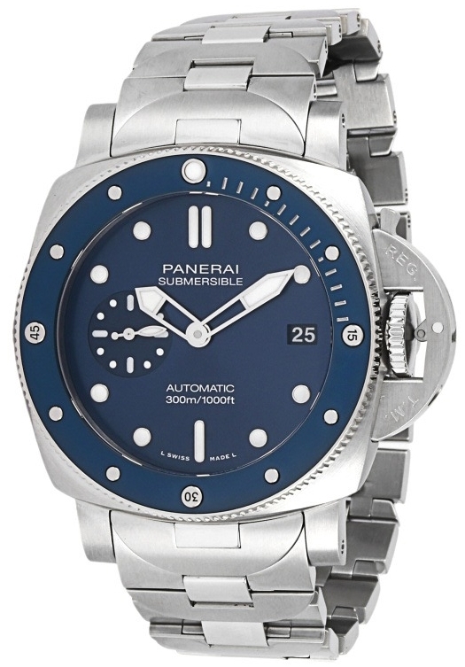 Panerai Herrklocka PAM02068 Submersible Blå/Stål Ø42 mm - Panerai