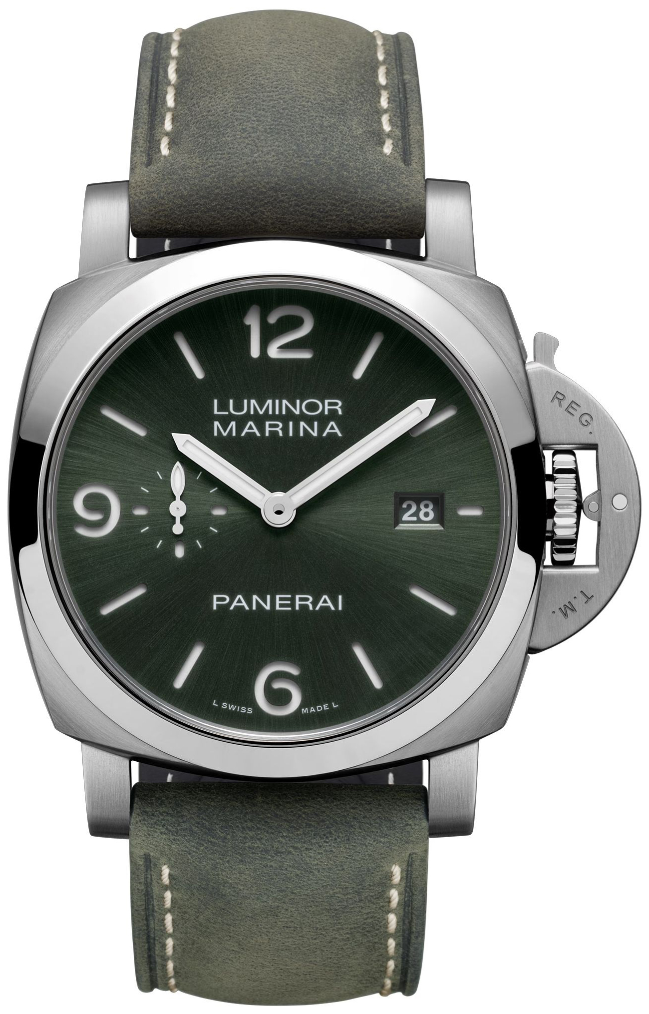 Panerai Herrklocka PAM03325 Luminor Marina Gr&ouml;n/L&auml;der &Oslash;44 mm