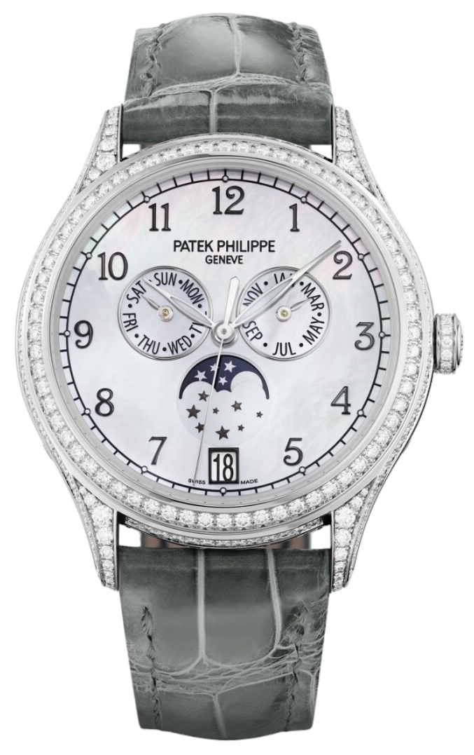 Patek Philippe Damklocka 4948G/010 Complications Vit/Läder Ø38 mm - Patek Philippe
