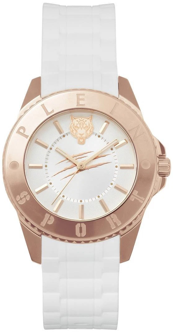Philipp Plein Damklocka PSKBA0423 Glam Vit/Gummi Ø40 mm