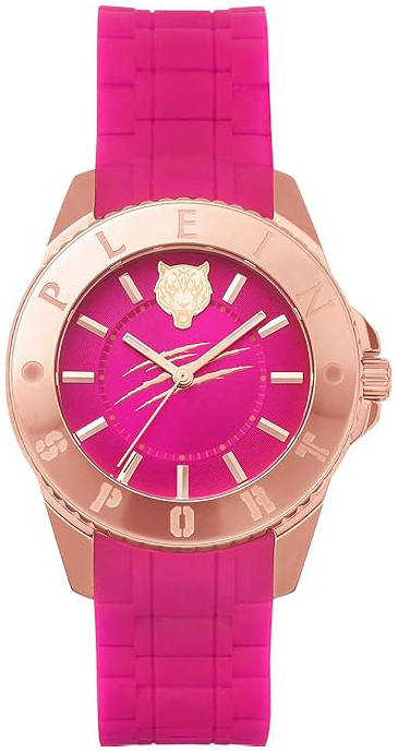 Philipp Plein Damklocka PSKBA0523 Glam Rosa/Gummi Ø40 mm