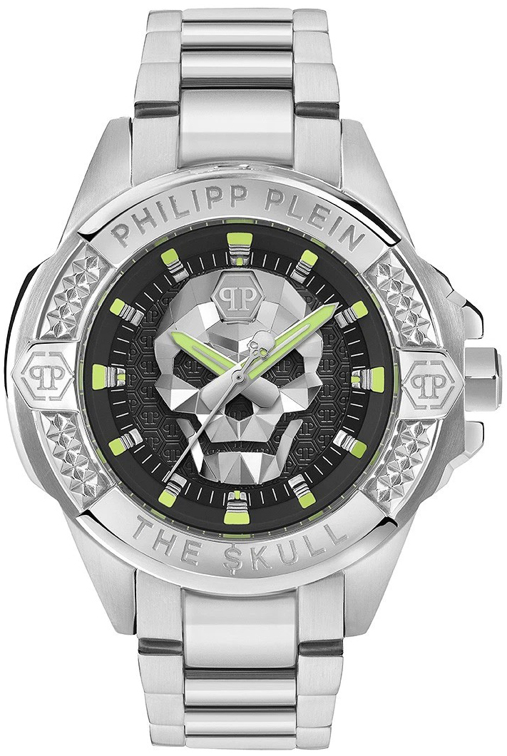 Philipp Plein Herrklocka PWAAA2725 The Skull Svart/St&aring;l &Oslash;44 mm