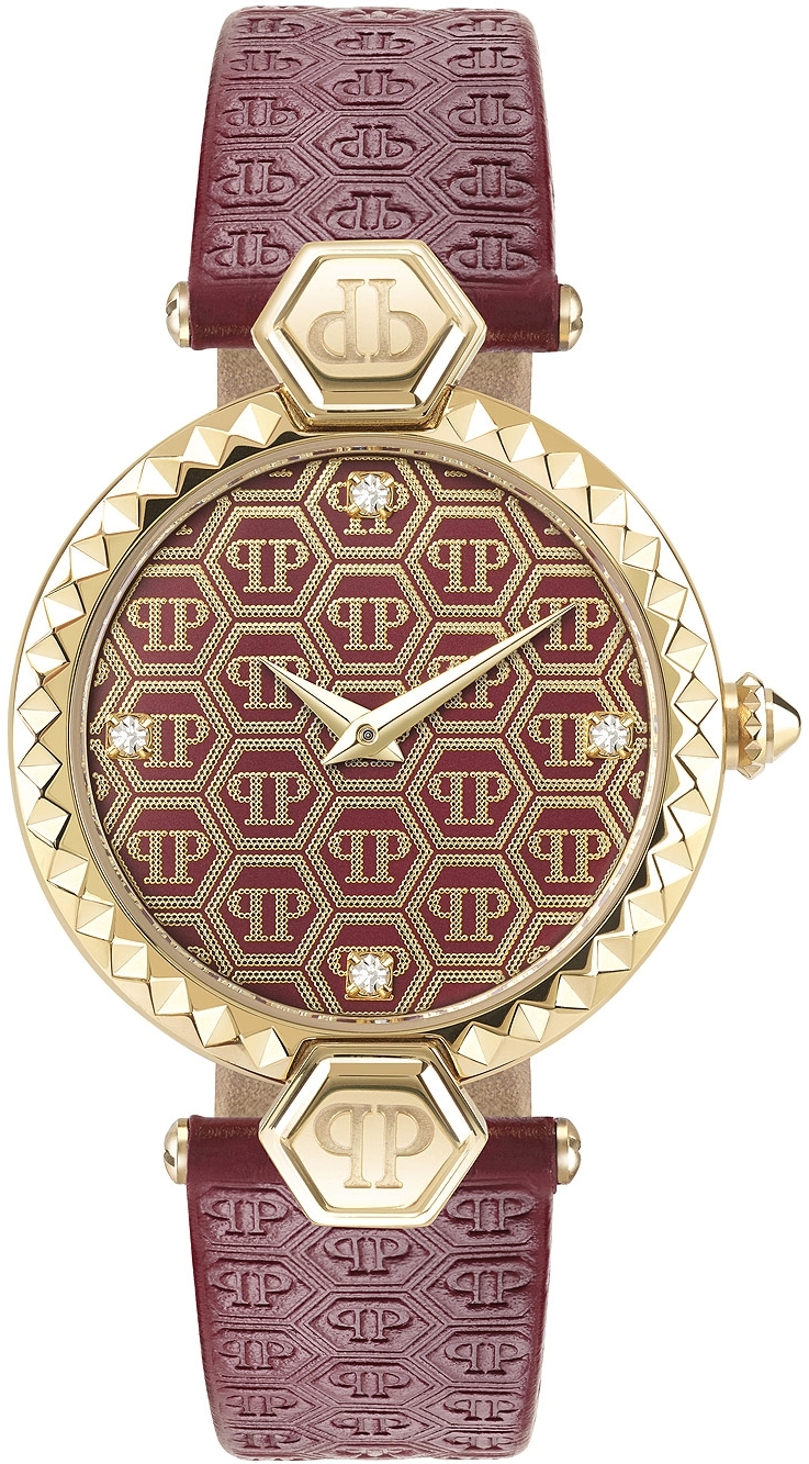 Philipp Plein Damklocka PWEAA0221 Plein Couture Guldtonad/L&auml;der &Oslash;32