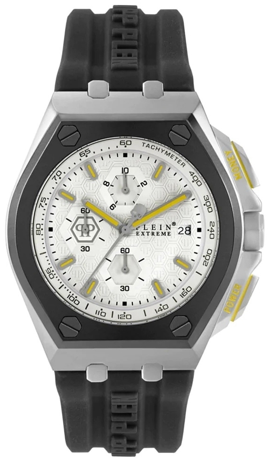 Philipp Plein Herrklocka PWGAA0121 Extreme Silverfärgad/Gummi Ø44 mm - Philipp Plein