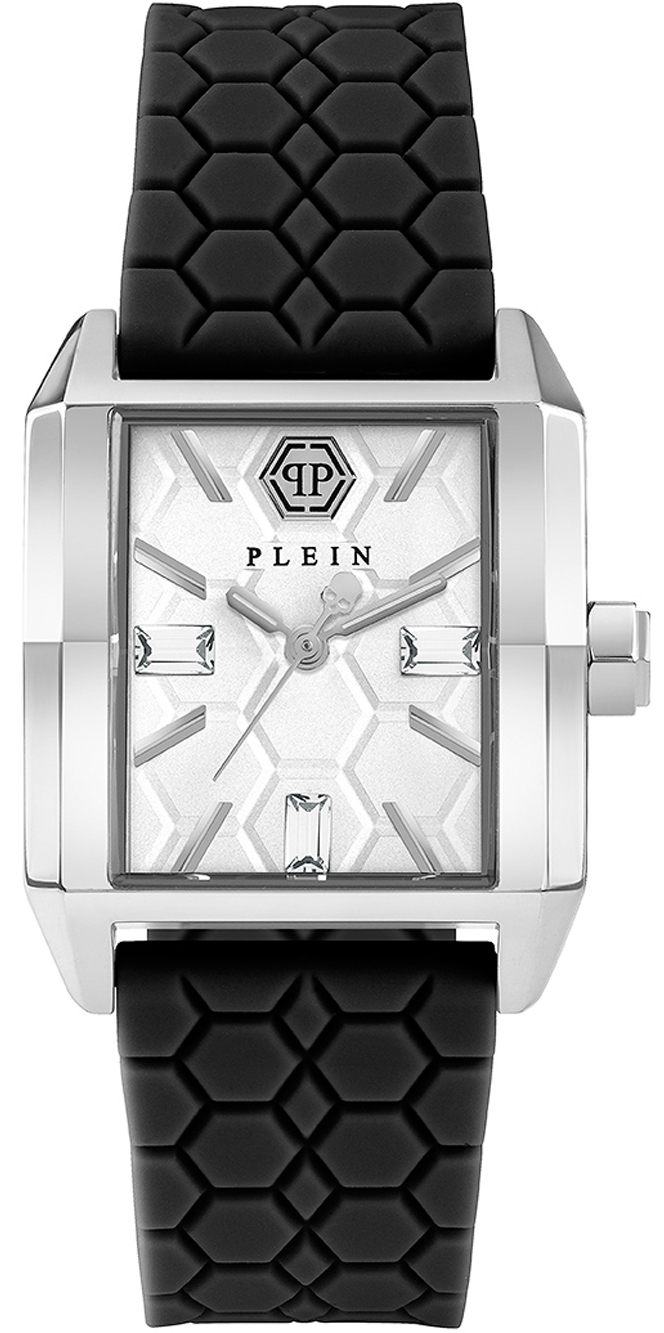 Philipp Plein Damklocka PWMAA0122 Offshore Silverfärgad/Gummi Ø30 mm - Philipp Plein