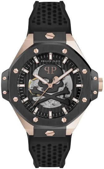 Philipp Plein Herrklocka PWPFA0224 The Skeleton Svart/Gummi Ø44.5 mm - Philipp Plein
