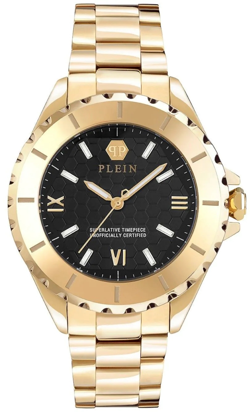 Philipp Plein Damklocka PWPOA0524 Rock Couture Svart/Guldtonat stål - Philipp Plein