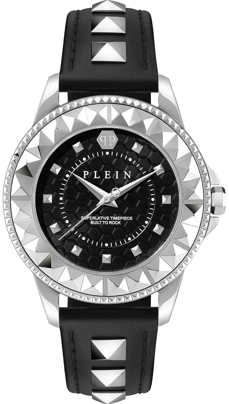 Philipp Plein Damklocka PWPQA0124 Rock Couture Svart/Läder Ø38 mm - Philipp Plein