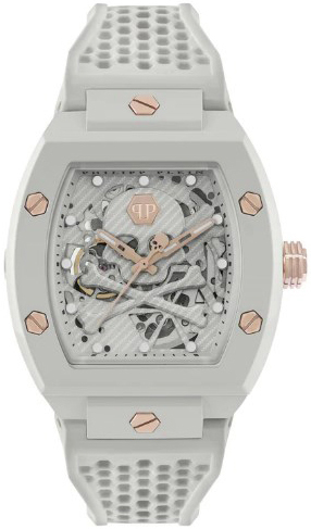 Philipp Plein Herrklocka PWVBA0123 The Skeleton Vit/Gummi - Philipp Plein