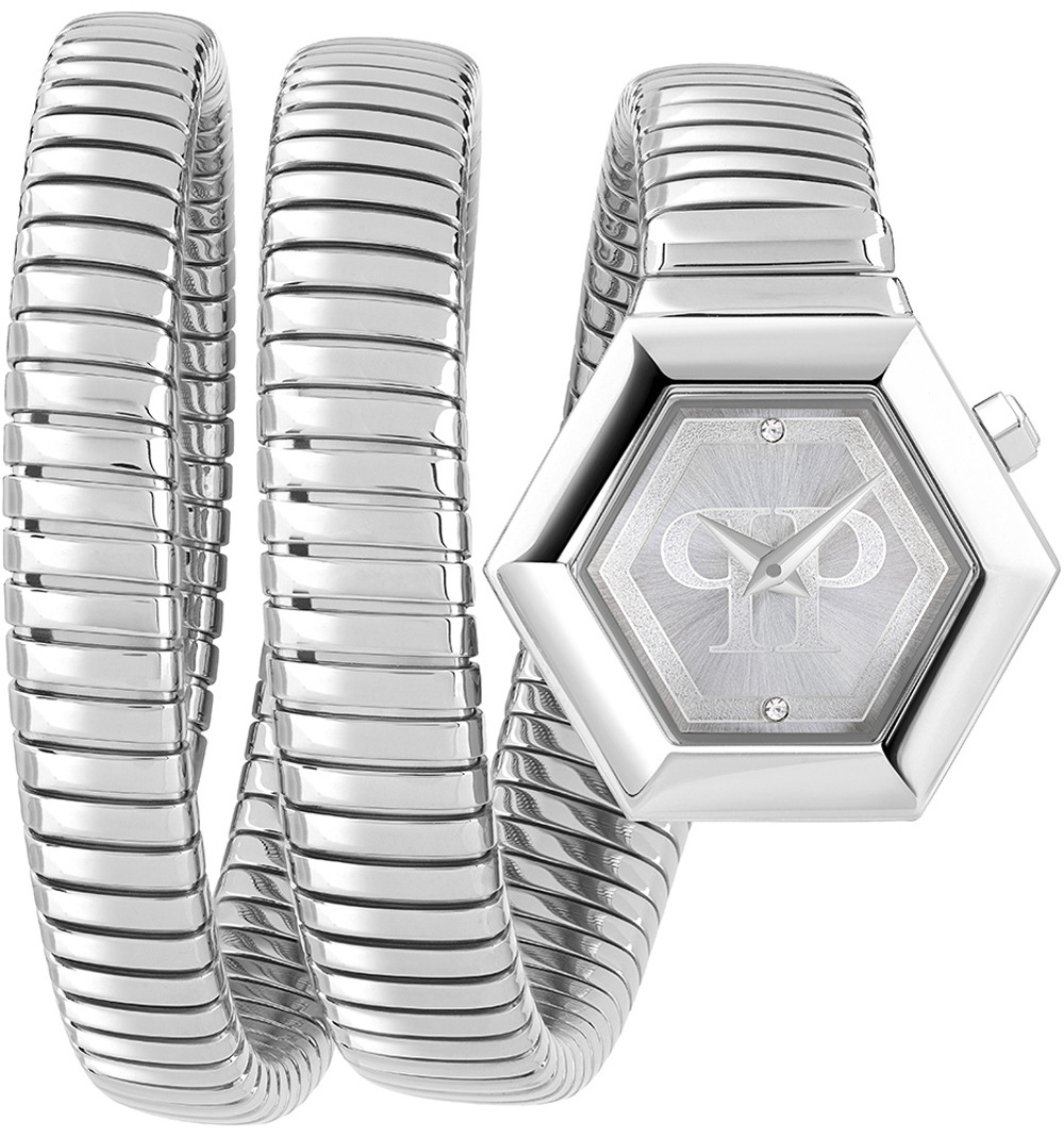 Philipp Plein Damklocka PWZAA0123 Snake Silverfärgad/Stål Ø28 mm - Philipp Plein