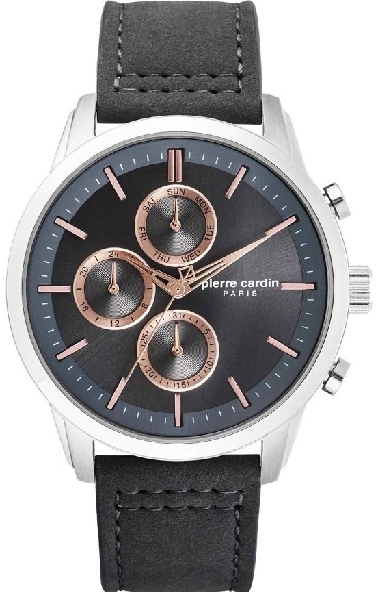Pierre Cardin Herrklocka PC902741F05 Champerret Grå/Läder Ø46 mm - Pierre Cardin