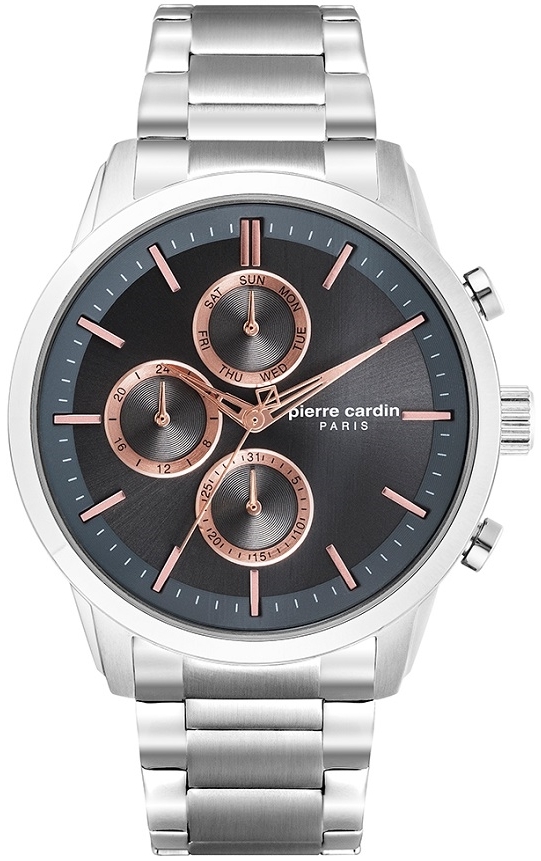 Pierre Cardin Herrklocka PC902741F07 Champerret Svart/Stål Ø46 mm - Pierre Cardin