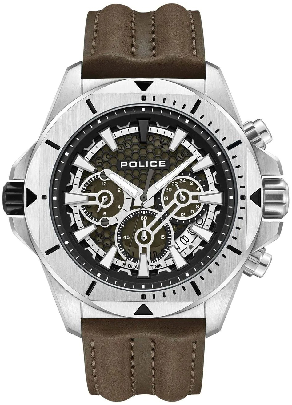 Police Herrklocka PEWGF0054501 Electrical Svart/L&auml;der &Oslash;46 mm