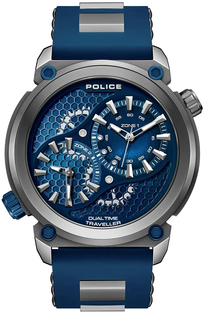 Police Herrklocka PEWGM0071803 Boa Blå/Gummi Ø48 mm